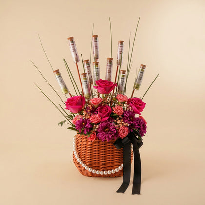 SAR1000 and Flower Arrangement Gift Basket