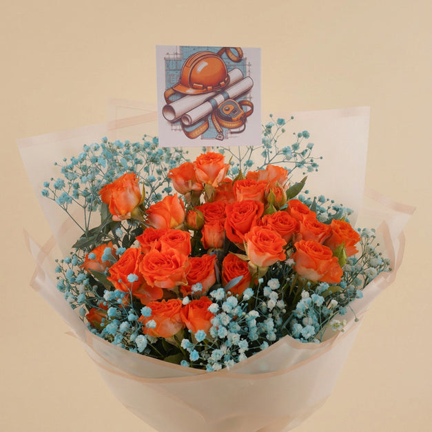 Engineer Garduate Baby Roses Bouquet