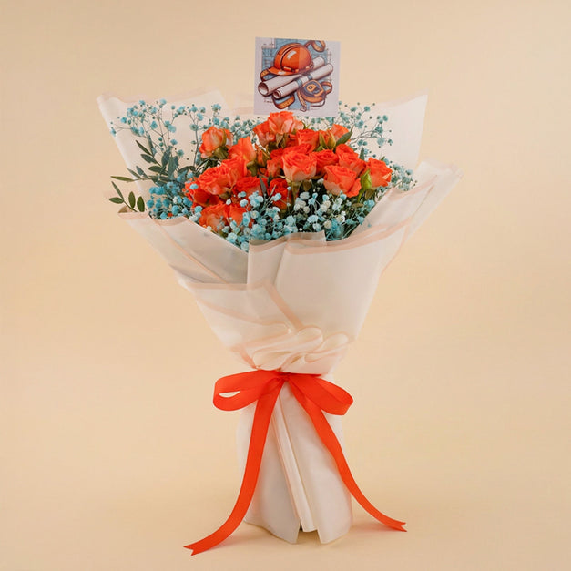 Engineer Garduate Baby Roses Bouquet