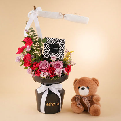 Rosy Teddy & Aani Dani Bouquet