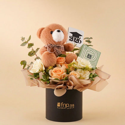 2026 Graduation Floral Box with Teddy & Patchi Chocolates