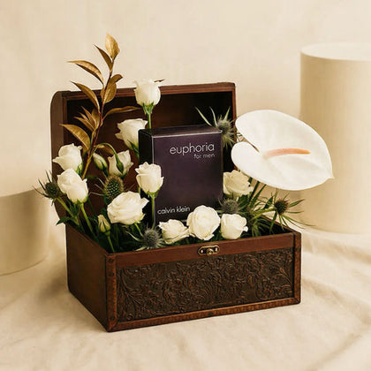 CK Euphoria Perfume & Flower Gift Box