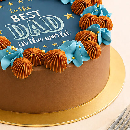 Best Dad in the World Father's Day Chocolate Cake