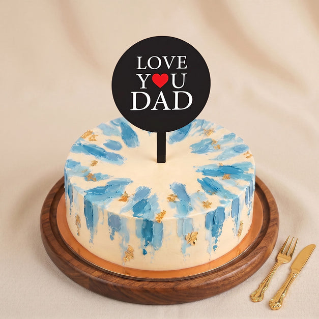 Father's Day Cake with Topper