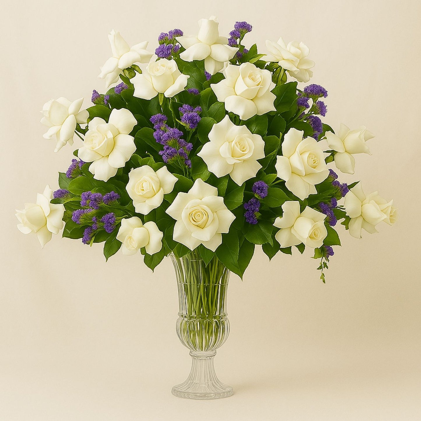 Beauty of White n Lavender Flowers Vase