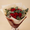 Photo Cake n Red Roses Flower Bouquet