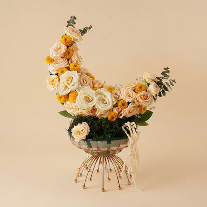Crescent Moon Glow Flower Vase