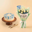 Father's Day Bouquet with Luxurious Chocolate Cake