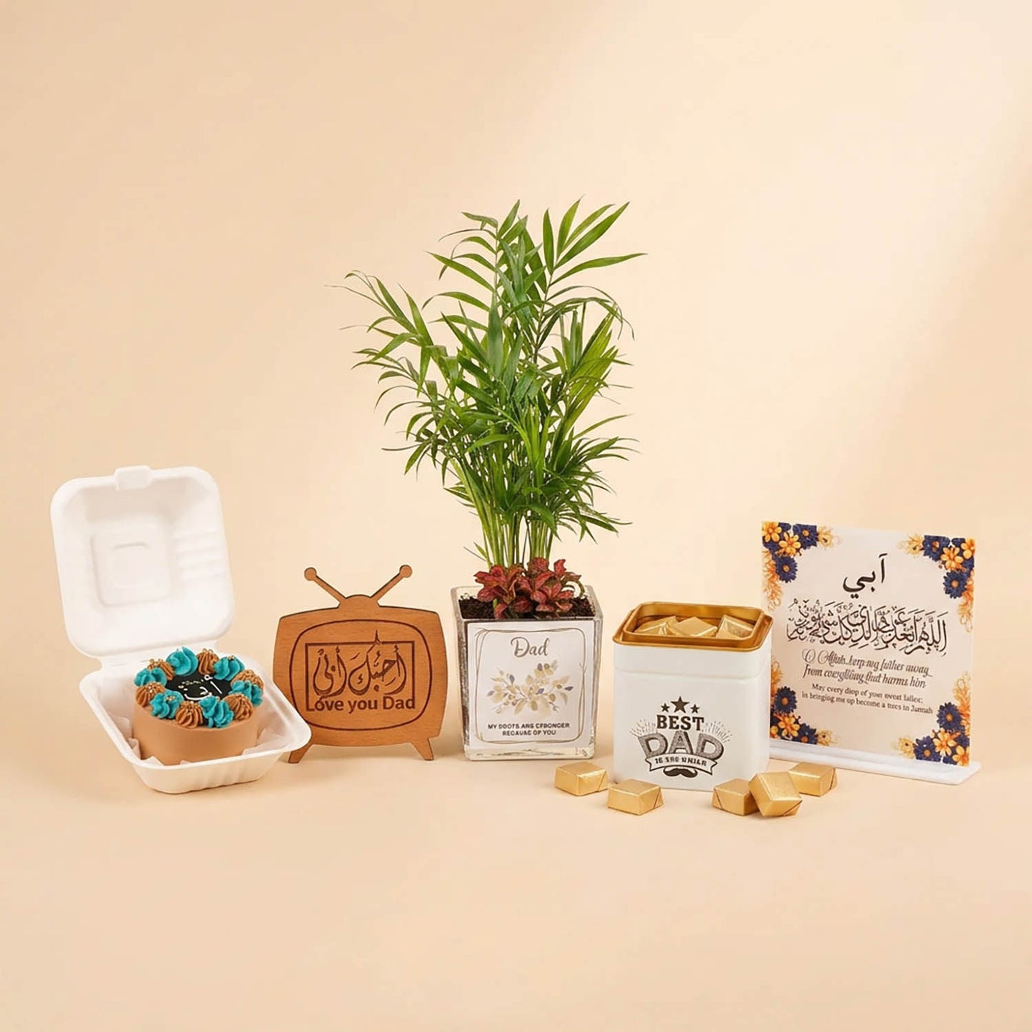Father's Day Gift Set with Plant, Cake and Chocolate