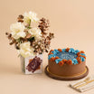 Father's Day Chocolate Cake and White Roses