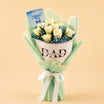 Father's Day Chocolate and White Roses Bouquet