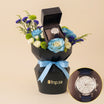 Elegant Gift Box with Watch and Blue Roses