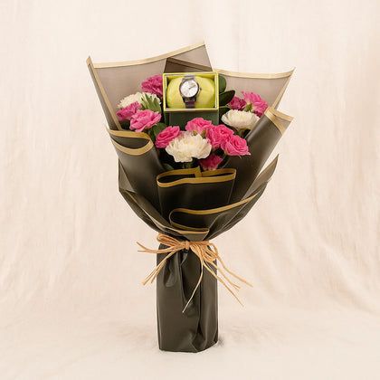 ESPRIT Women's Watch n Pink Flower Bouquet 
