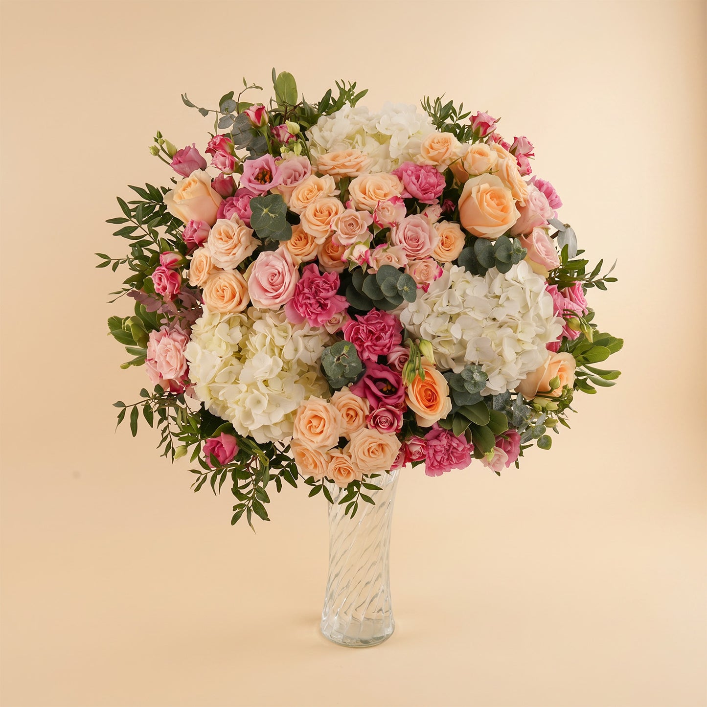 Dream White Hydrangea n Roses Vase