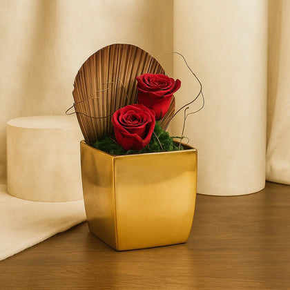 Large Pink Forever Rose | Premium Vase
