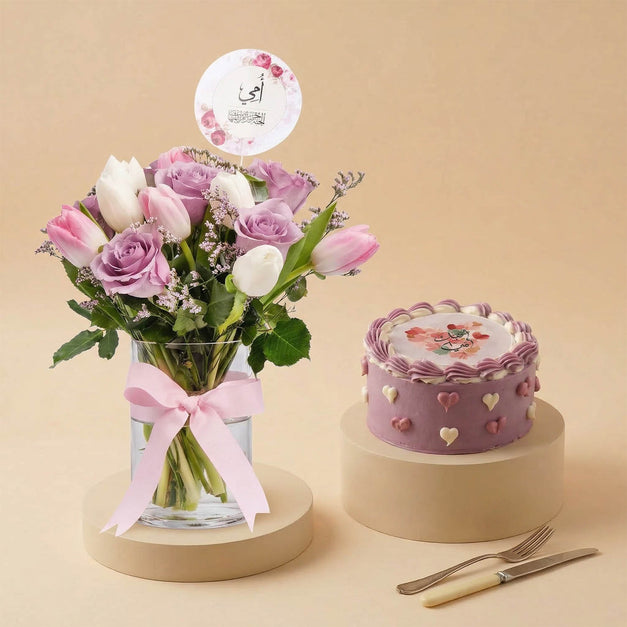 Tulip n Rose Elegant Vase For Mom