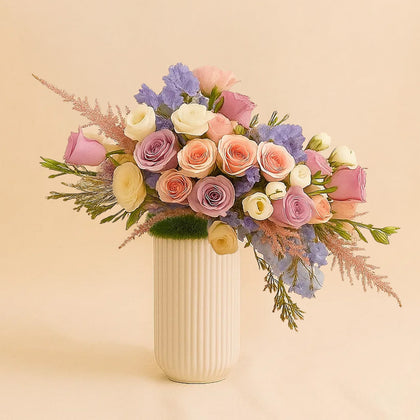 Garden Charm Flower Ceramic Vase