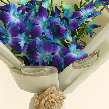 Fascinating Royal Blue Orchids Flower Bouquet