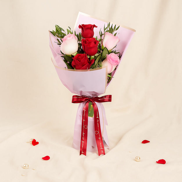 Wisal Al Hob | Red n Pink Rose Bouquet 