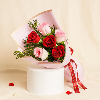 Wisal Al Hob | Red n Pink Rose Bouquet 
