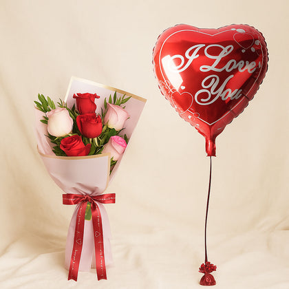 Wisal Al Hob | Red n Pink Rose Bouquet 