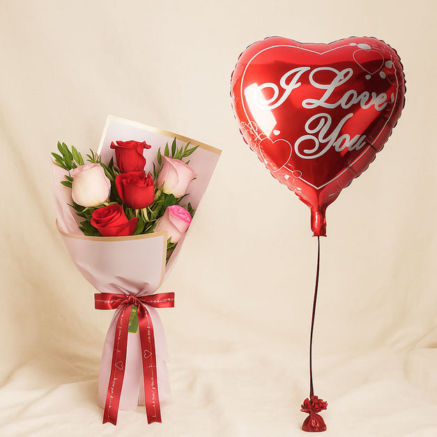 Wisal Al Hob | Red n Pink Rose Bouquet 