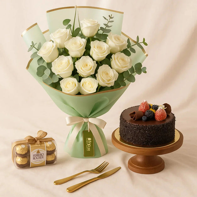 Bloom of Purity Rose Bouquet
