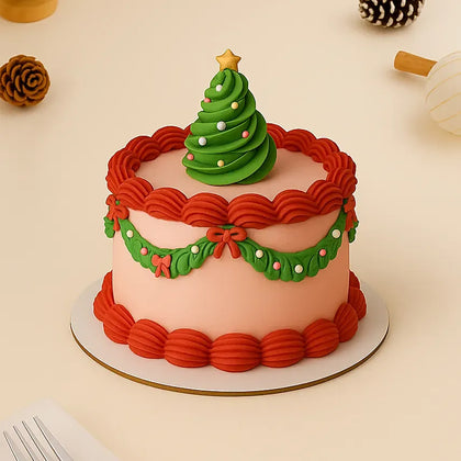 Festive Tree Red Velvet Cake