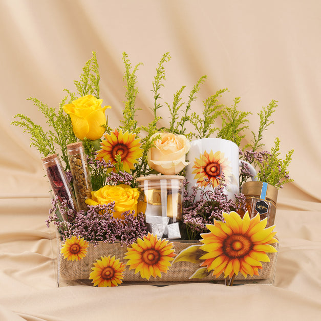 Sunflower Delights Get Well Soon Basket