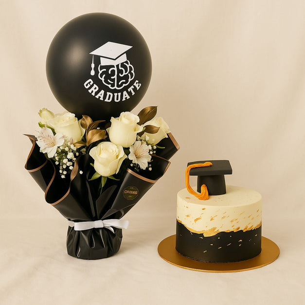 Golden Chocolate Graduation Cake