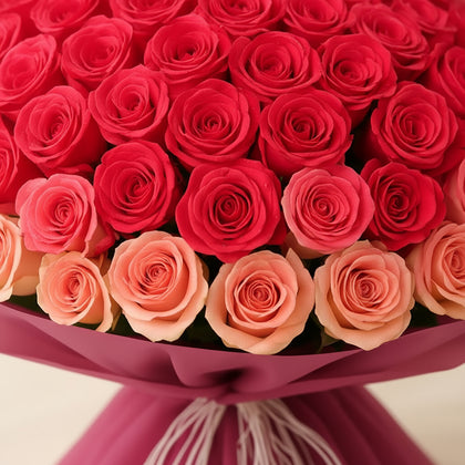 Hot Pink Ombre Tones Flower Bouquet