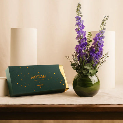 KANZAL Elegance Chocolate n Delphinium Vase