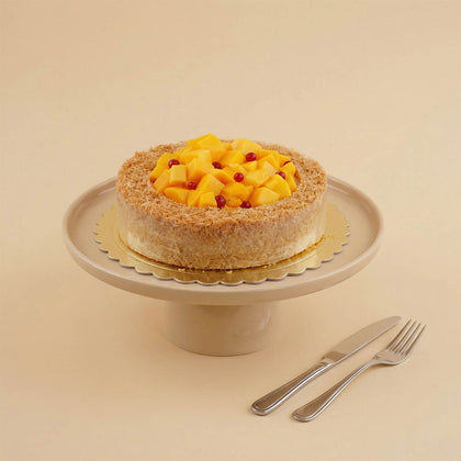 Kunafa Cheesecake Mango Topping