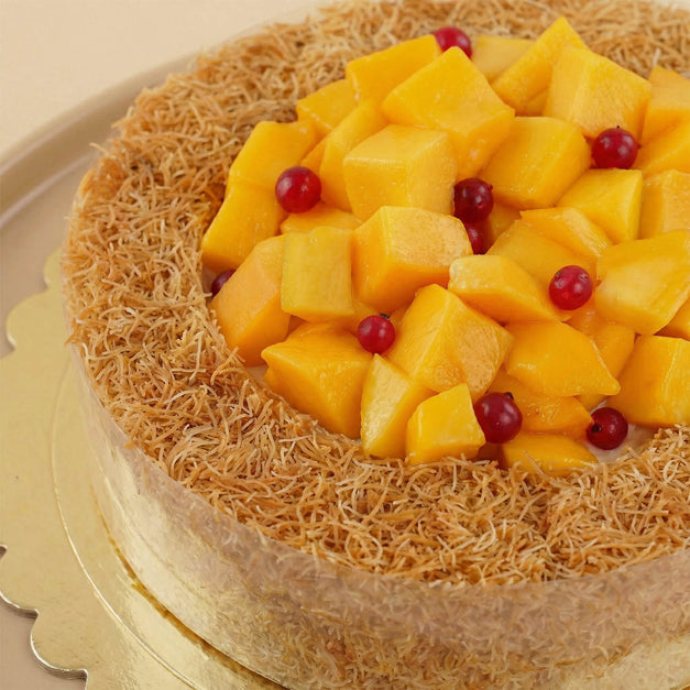 Kunafa Cheesecake Mango Topping