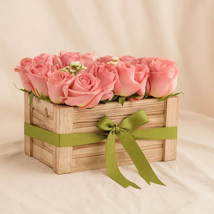 Luminous Acrylic n Rose Crate For Sister