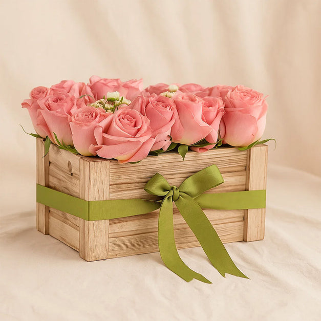 Luminous Acrylic n Rose Crate For Sister