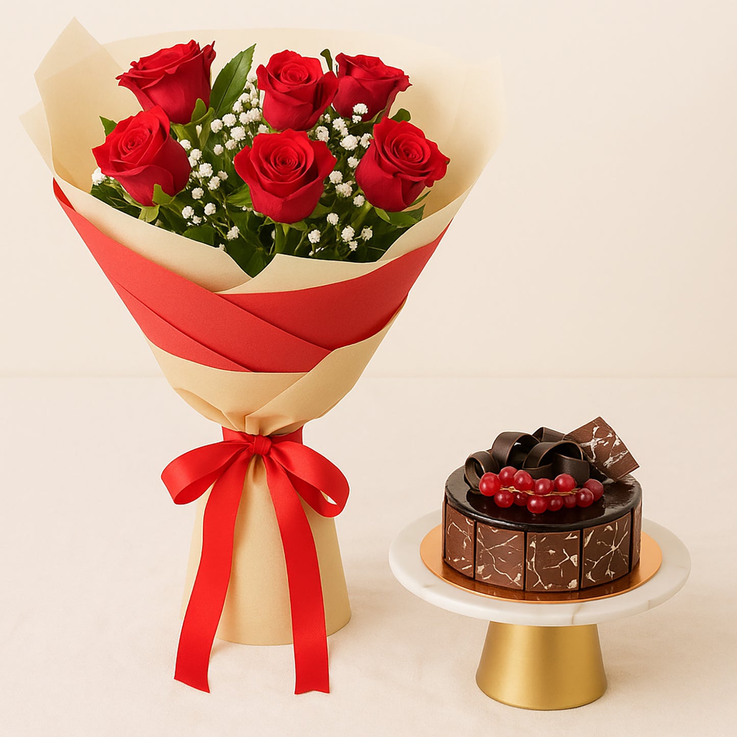 Luscious Fudge Cake With Cherry 