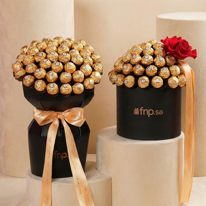 Luxe Duo | Ferrero Rocher Bouquet n Box
