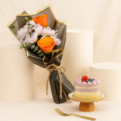 Purple Chrysanthemum & Roses Bouquet