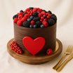 Mixed Berries Red Heart Cake