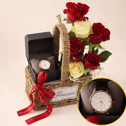 My Heart - Titan Watch with Roses Love Gift For Him