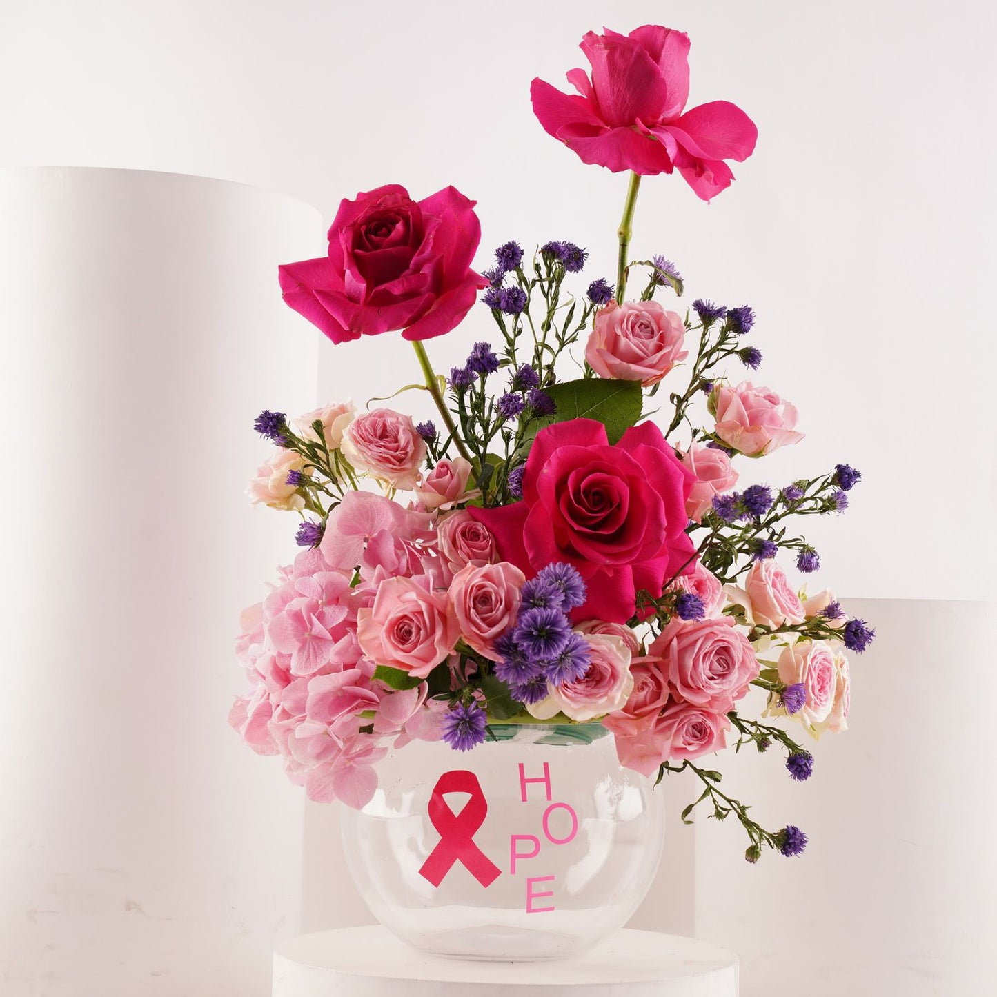 October Pink Flower Bowl 