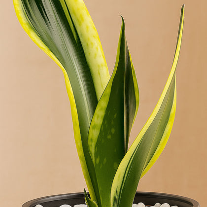 Serene Snake Plant in Grey Ceramic Pot