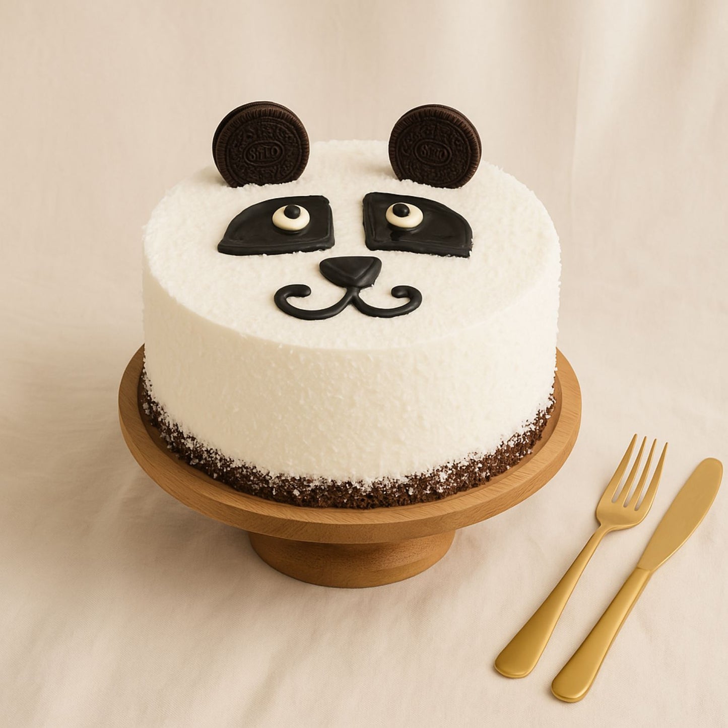 Cute Panda Face Kids Cake