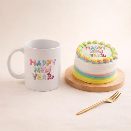 Pastel Joy New Year Mini Cake n Mug