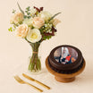 Personalized Chocolate Cake N Roses Flower Vase