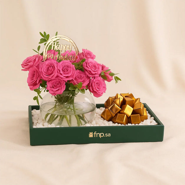 Pink Bliss Birthday Surprise Chocolate Tray