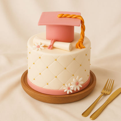 Pink Graduation Cake For Ladies