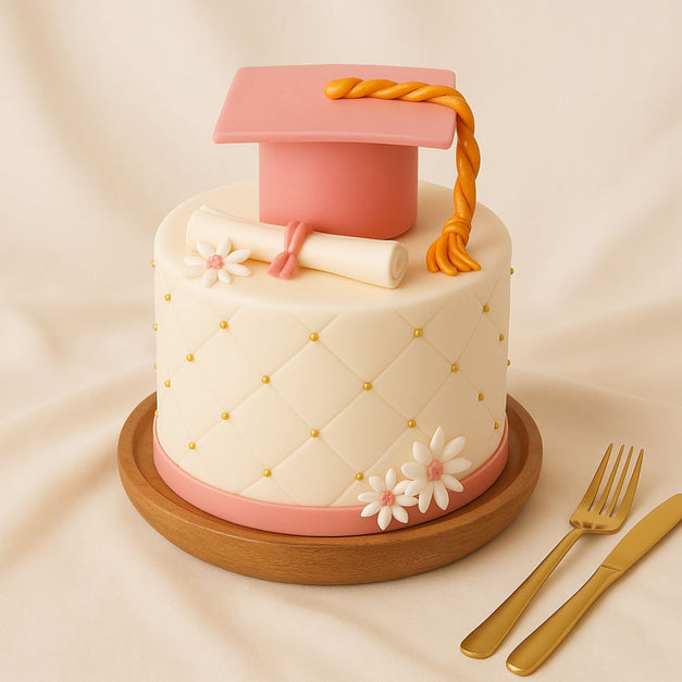 Pink Graduation Cake For Ladies