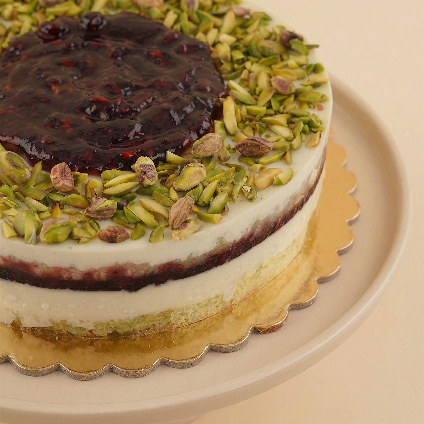 Pistachio Raspberry Cheesecake